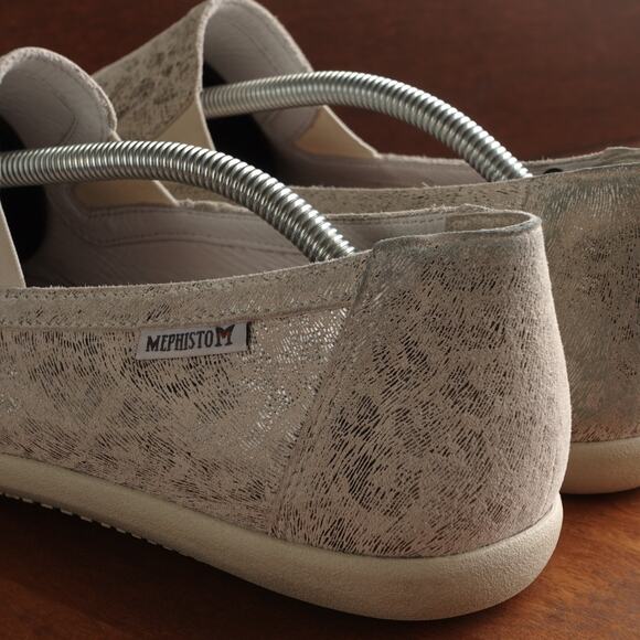 Mephisto Loafers Womens Size 9.5 Gray Leopard Print Slip On Flat Comfort Shoes - Picture 8 of 14